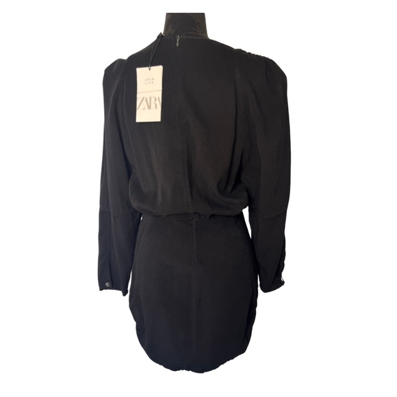 Zara Long Sleeve Mini Dress Black - Picture 2 of 10